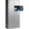 Locker cabinet 10 compartments 1950x460x480mm 7035/7035